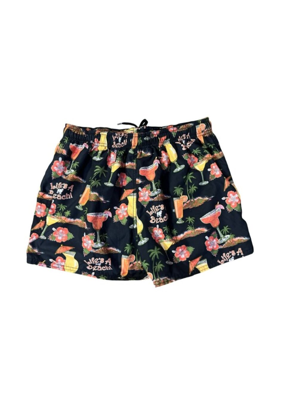 Big Dogs Mens Small Tropical Cocktail Print Swim Trunks 100% Polyester USED - Picture 4 of 12